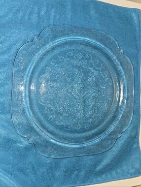 Vintage Indiana Glass Recollection Clear Pressed Glass Serving Platter
